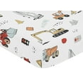 thumbnail image 2 of Sweet Jojo Designs Construction Truck Red Blue and Grey Fitted Crib Sheet, 2 of 6