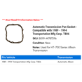 thumbnail image 2 of Automatic Transmission Pan Gasket - Compatible with 1989 - 1994 Transportation Mfg Corp. T806 1990 1991 1992 1993, 2 of 2