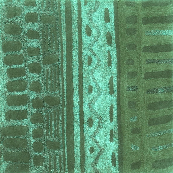 Ahgly Company Indoor Square Southwestern Turquoise Blue Country Area Rugs, 6' Square