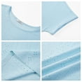 thumbnail image 5 of UVN T Shirts for Women Summer Short Sleeve Eyelet Tops Dressy Casual Crewneck Blouses, 5 of 8