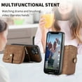 thumbnail image 5 of ELEHOLD iPhone 14 Crossbody Wallet Case, Zipper PU Leather Phone Case with Card Holder Wrist Strap Purse Cover for iPhone 14,Brown, 5 of 7