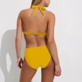 thumbnail image 5 of UTSJKR Women Two Piece Bathing Suits Push Up Bikini Set Summer Beach Fashion Halter Swimsuit Vintage Swimwear Yellow S, 5 of 8