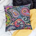 thumbnail image 2 of BANET  Throw Pillow Covers Chic Paisley Colorful Floral Pattern Short Plush Pillowcase Home Decor Cushion Case for Couch Sofa Bed, Super Soft &amp; Comfortable 24x24in, 2 of 5
