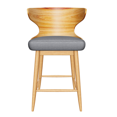 thumbnail image 4 of Glavbiku Mid Century Wood Barstools Set of 2 W/Fabric Upholstered,and Curved Backrest,Charcoal, 4 of 10