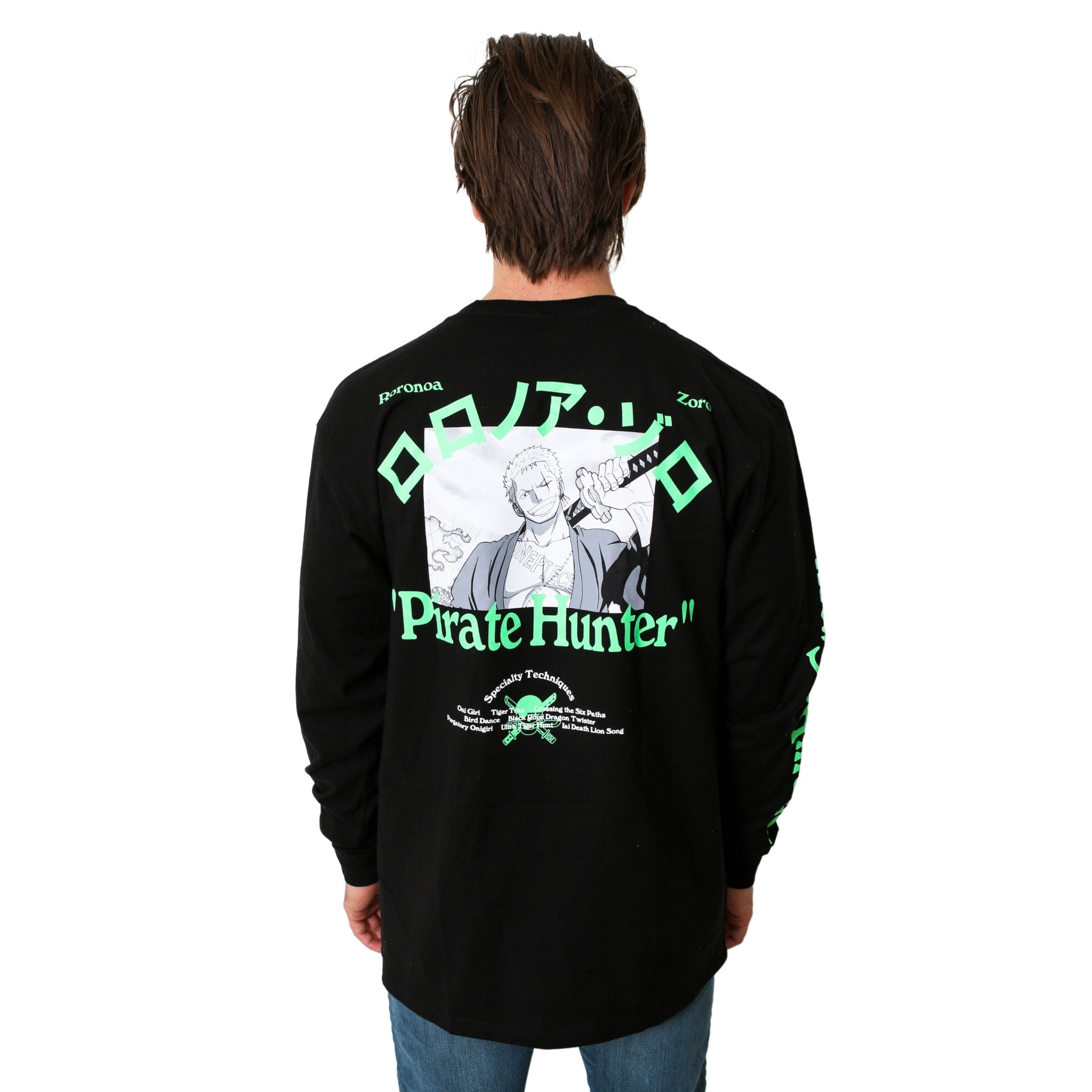 One Piece Roronoa Zoro Pirate Hunter Anime Adult Long Sleeve T-Shirt