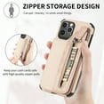 thumbnail image 3 of ELEHOLD Zipper Wallet Case for iPhone 11,Flip Folio Card Slots Zipper Storage Kickstand Function Magnetic Closure Full Body Shockproof Protective Case,khaki, 3 of 6