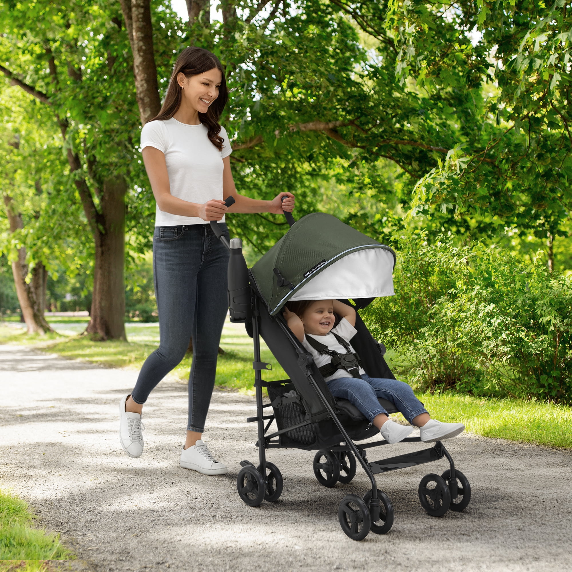 Jeep TurboGlyde Lightweight Stroller by Delta Children, Olive Green