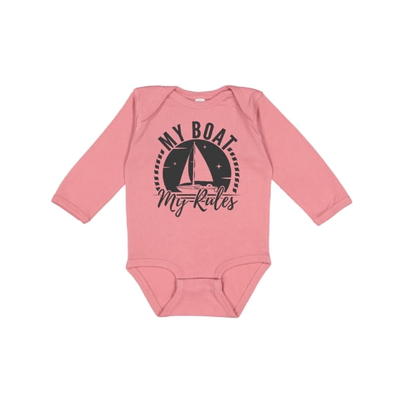 Inktastic My Boat My Rules Sailing Captain Boys or Girls Long Sleeve Baby Bodysuit