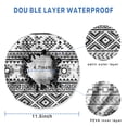 thumbnail image 3 of Shower Caps,Black and White Geometric Boho Pattern Waterproof Shower Cap for Women 4 Pieces,Double Reusable Hair Cover for Shower PEVA Elastic Stretch Hem, 3 of 7
