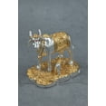thumbnail image 2 of Kamadhenu Cow Feeding Her Calf Idol in Gold & Silver - 3 Inches, 2 of 4