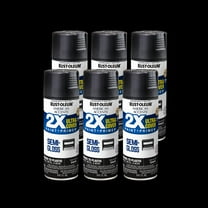 6 Pack, Black Rust-Oleum American Accents 2X Ultra Cover Semi-Gloss Spray Paint-327950, 12 oz