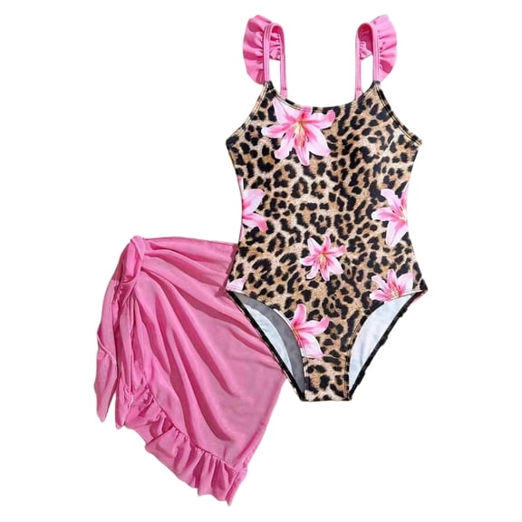 Gunia One Piece Swimsuit For Teen Girls Playful Cartoon Print Cute Beachwear Kids Swimwear Bathing Suit Swimsuits For Girls 8-13 Years