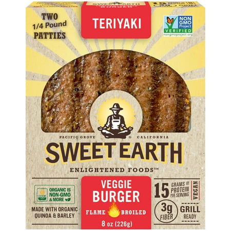 SWEET EARTH Teriyaki Flame Broiled Veggie Burger 8 oz