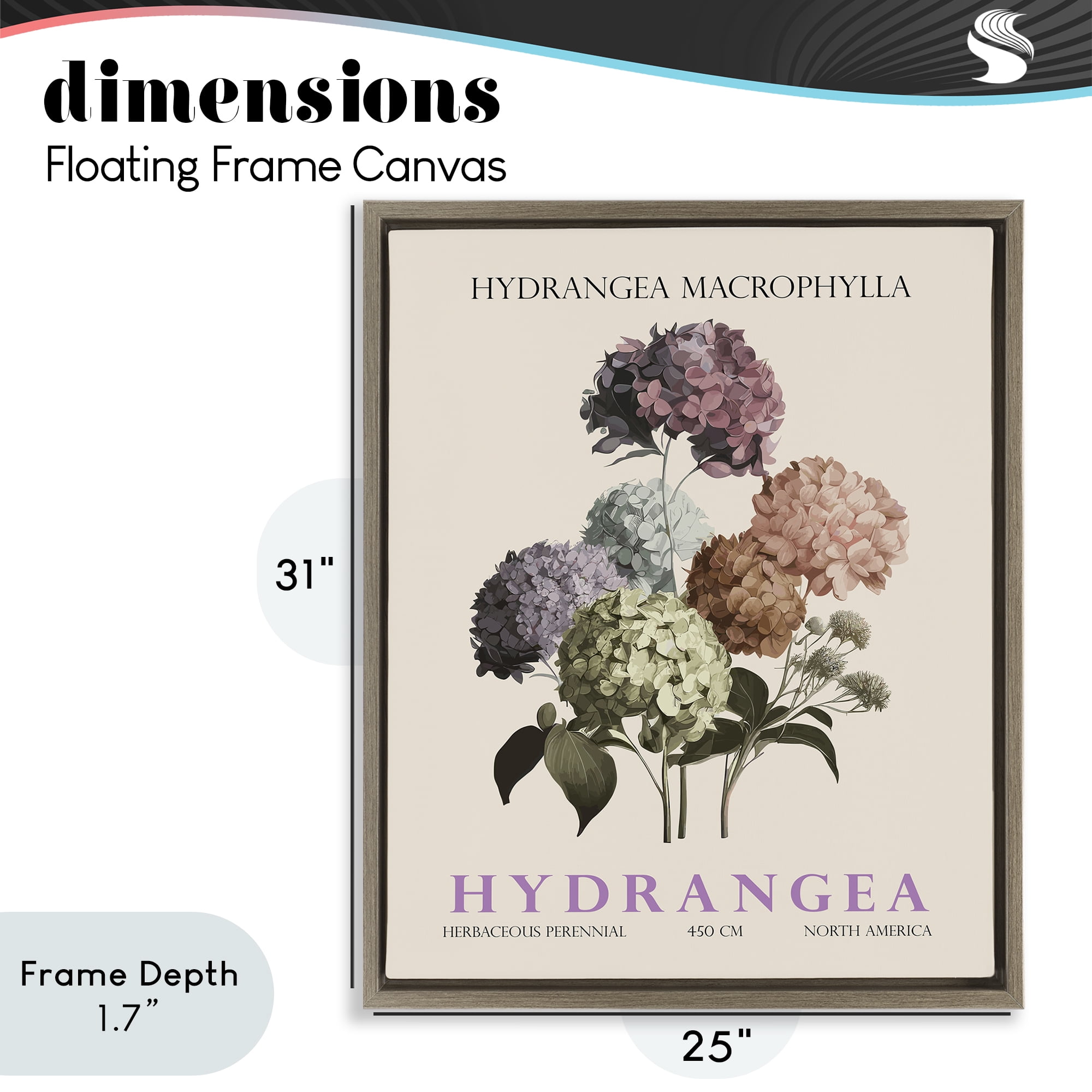 Stupell Industries Nature Hydrangea Bundle Brown Framed Floater Canvas Wall Art, design by Christopher Giampietro