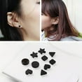 thumbnail image 2 of GKNET Men Women Black Magnetic Stainless Steel Studs Earrings Non-Piercing Earrings-3, 2 of 9