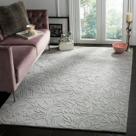 SAFAVIEH Impressions Emmalyn Textured Floral Wool Area Rug  Grey  8 3  x 11 Impressions Rug Collection. High/Low Pile Area Rugs. The Impressions Collection features finely crafted  high-low pile area rugs. Each is made with a plush  luxurious New Zealand wool pile for brilliant  color on color tones and high-touch texture. Impressions area rugs radiate modern character that will enliven the decor of any room of your home. Available in a wide selection of colors  designs and sizes  including hallways runner or foyer rugs.