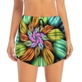 thumbnail image 2 of Picia Hippie Style Pattern Women's 2 in 1 Athletic Running Shorts High Waisted Workout Casual Gym Sweat Shorts with Comfy Liner Zipper Pockets-Small, 2 of 9