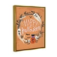 thumbnail image 3 of Stupell Industries Happy Haunts Halloween Wreath Graphic Art Metallic Gold Floating Framed Canvas Print Wall Art, Design by Arrolynn Weiderhold, 3 of 6