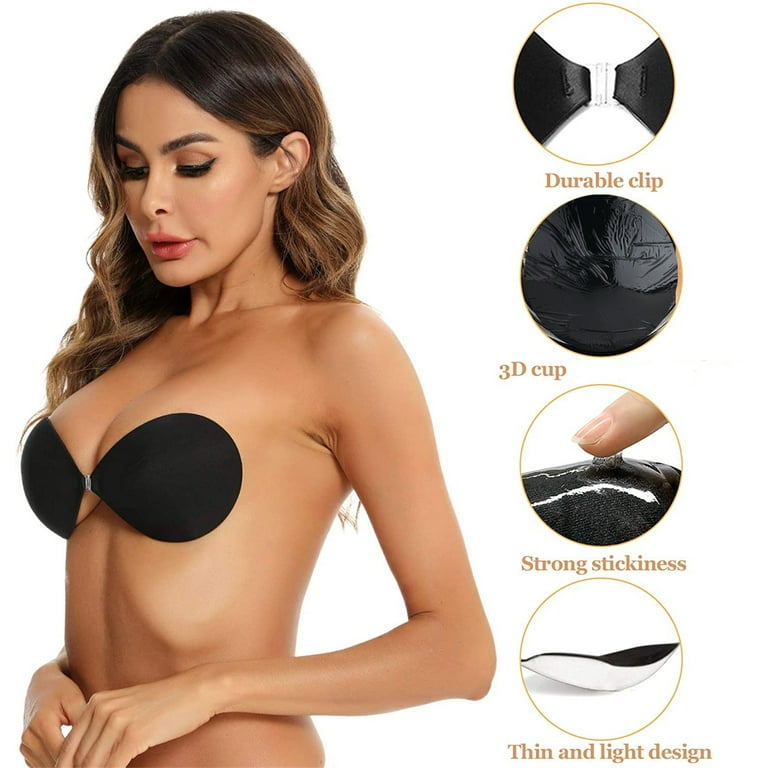 FOCUSNORM Womens Strapless Invisible Bra Self-Adhesive Push Up