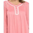 thumbnail image 4 of Casual Nights Women's Long Knitted & Lace Henley Nightgown, 4 of 4