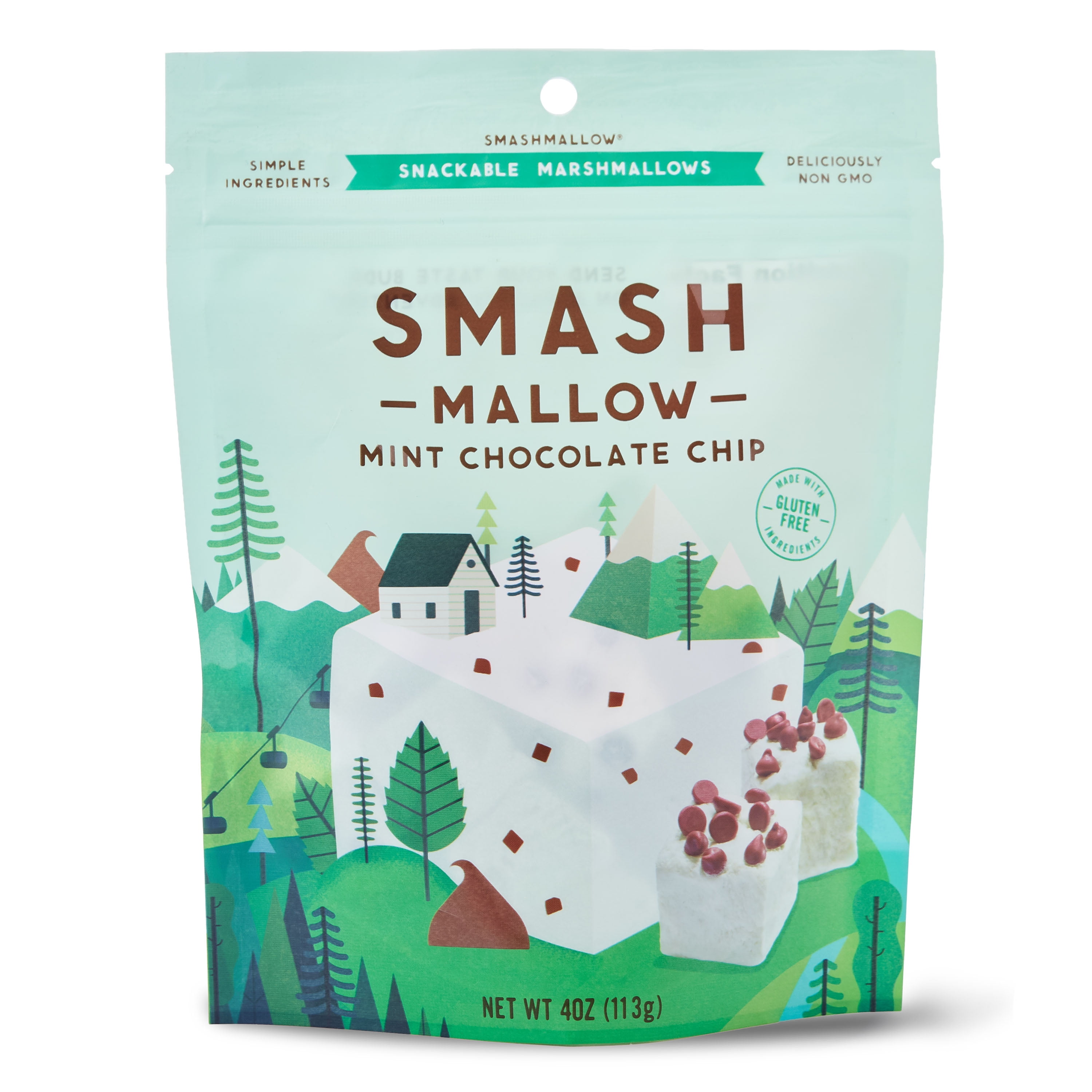 Smashmallow Snackable Marshmallows Mint Chocolate Chip, 4 oz