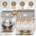 thumbnail image 5 of Brown Orange Eucalyptus Window Privacy Film, Farmhouse Weeping Leaves Linen Static Cling UV Sun Blocking Heat Control Window Tint Day and Night, Non-Adhesive One Way Privacy Cover 35.4''x78.7'', 5 of 7