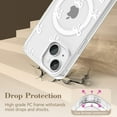 thumbnail image 4 of Magnetic Case for iPhone 15, Compatible with MagSafe, Clear Cute Ribbon Bowknot Pattern Aesthetic Bow Phone Case Stylish Slim Anti-Yellowing Durable PC Protective Cover for Women Girls- White, 4 of 18
