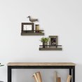 thumbnail image 3 of Melannco Set of 2 18-inch Distressed Grey with Metal Railing Shelf, 3 of 7