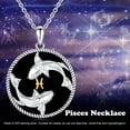 thumbnail image 6 of Midir&Etain Pisces Necklace 925 Sterling Silver Constellation Pendant Necklace Zodiac Sign Necklace Pisces Birthday Jewelry Gifts for Women Men, 6 of 8