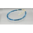 thumbnail image 4 of Apatite 5mm Coin Shape Faceted Cut Beads 7 inch Gold Plated Clasp Bracelet for men, women, unisex. Link Chain Stacking Bracelet.|LINK_00524, 4 of 7