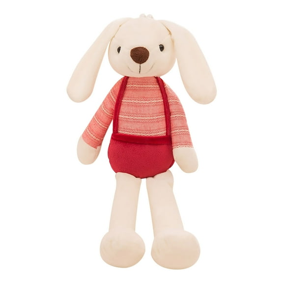Vacemry Under $5 Long Ear Rabbit Plush Toy, 40cm Fluffy Stuffed Bunny Doll, Cute Animal Figure for Home Decor, Bedroom Shelf Decoration, Soft Plush Animal Collectible