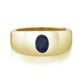 thumbnail image 2 of Gem Stone King Men's 18K Yellow Gold Plated Silver Blue Sapphire Ring | 1.80 Cttw | Oval 8X6MM | Gemstone September Birthstone | Size 12, 2 of 4