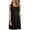 Black, variant on New Summer Plus Size Dresses for Women 2024 Fashion Loose Fitting Leisure Vacation Waist Pocket Strap Long Dress Dress