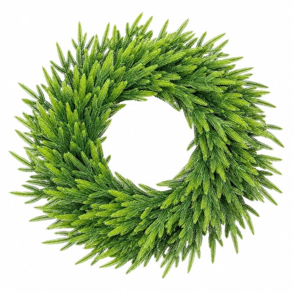 24 Inch Artificial Christmas Wreath, Full Greenery DIY Wreath for Front Door, Wall and Mantel Holiday Décor