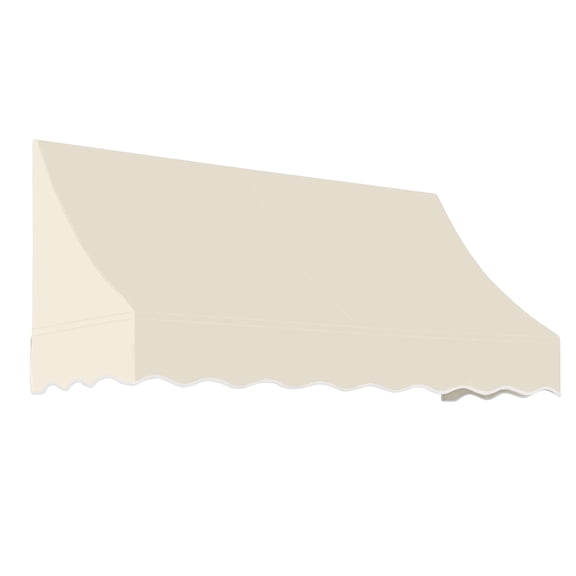 Awntech 10.38 Ft Nantucket Curved Slope Fixed Awning Canopy (124.5in x 44in x 36in), Linen
