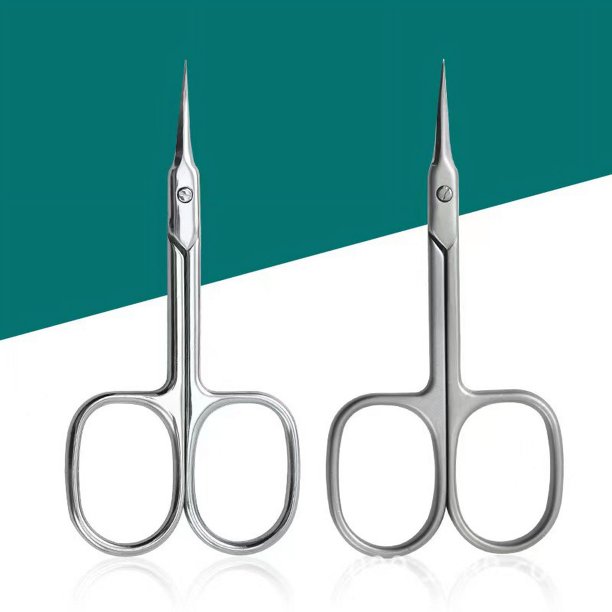 Cortador de piel muerta de acero inoxidable, herramienta para cortar uñas con púas, para decoración de uñas en el hogar, cortador de cejas con punta frontal, tijeras de belleza prácticas