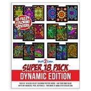 Super Pack of 18 Fuzzy Velvet Coloring Posters (Dynamic Edition) - Stuff2Color