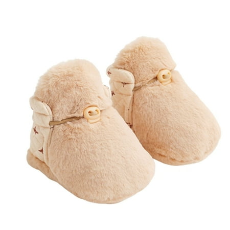

Binmer Baby Shoes Autumn And Winter Plus Velvet Thickening Baby Anti-Off Soft Bottom Warm Cotton Shoes Men And Women Toddler Shoes