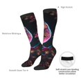 thumbnail image 4 of Naloa Glowing Leaf Bird Thigh High Socks Extra Long Stretchy Sock Women Over Knee High Opaque Stocking Daily Wear, 4 of 6