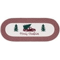 thumbnail image 2 of Safavieh Braided Posters Merry Christmas Pine Tree Runner Rug, Ivory/Burgundy Red, 1'8" x 4' Oval, 2 of 7