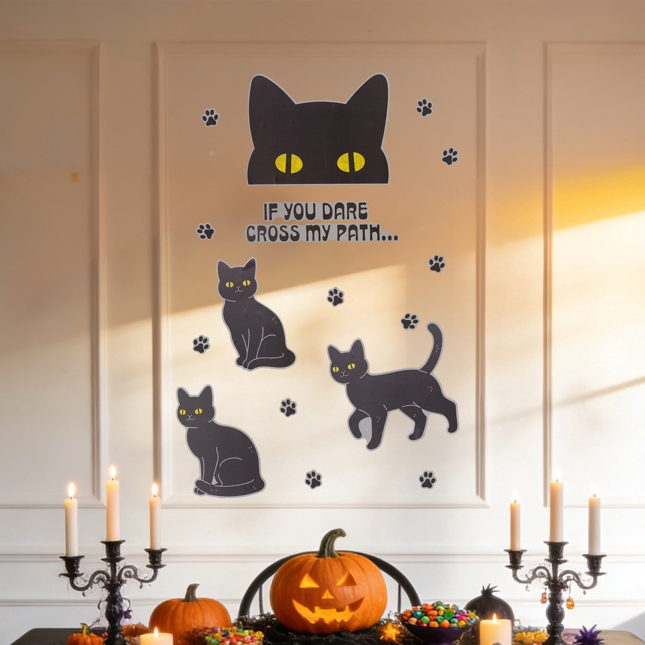 Black Cats Wall Art, 27.5" x 9.75", Halloween by Way To Celebrate