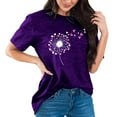 thumbnail image 2 of Tittly T Shirts for Women Tshirts Shirts Womens Dandelion Graphic T Shirts Teen Cute Sunflower Print Casual Tops Graphic Tees Summer Tops Purple XL, 2 of 4