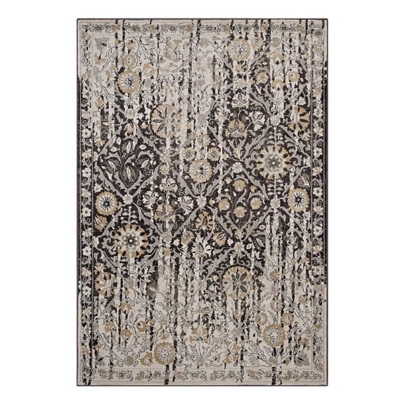 Ganesa Distressed Diamond Floral
Lattice 8x10 Area Rug