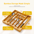 thumbnail image 4 of CHITOOMA Wood Bamboo Kitchen Drawer Organizer,Expandable Silverware Holder,Adjustable Kitchen Utensil Tray,for Forks, Spoons and Knives,8 Slots,Medium, 4 of 10
