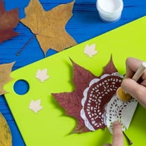 WRITWAA 50Pcs Unfinished Khaki Maple Leaf Wood Slices Craft Ornaments for Home Decor and Art Projects