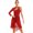 Red, variant on DPOIS Women's Figure Ice Skating Dress Long Sleeve Leotard Lyrical Dance Dress Black S