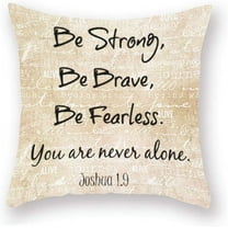 Throw Pillow Cases Christian Bible Joshua 1 9 with Be Brave Inspirational Quotes Cushion Cover Super Soft Standard 18x18 Inches Pillow Protectors Home Couch Decor