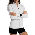 thumbnail image 4 of Vinsonshop Women's Outdoor Sun Protection Jacket UPF 50+ Lightweight Athletic Full Zip Long Sleeve Hiking Shirt with Pockets White L, 4 of 7