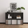 thumbnail image 3 of Wooden 5 Cube Storage Organizer with Closed Back Panel, Black Cube Shelf Heavy Duty Cubby Storage Organizer with Compartments for Living, Display Shelf, 3 of 12