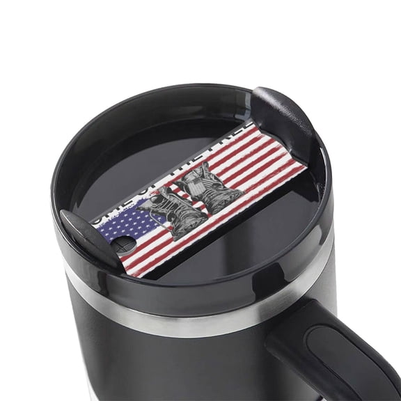Hirioo Home Of The Free Because Of The Brave for Stanley Cup Lid Nameplate Personalized Acrylic Nameplate Tumbler Lid Topper(30oz , 40oz)